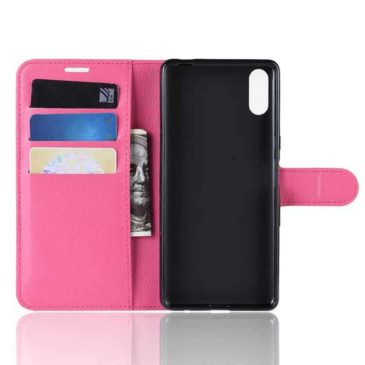 For Sony Xperia L3 Litchi Skin PU Leather Wallet Protection Case - Rose-3