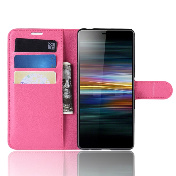 For Sony Xperia L3 Litchi Skin PU Leather Wallet Protection Case - Rose-4