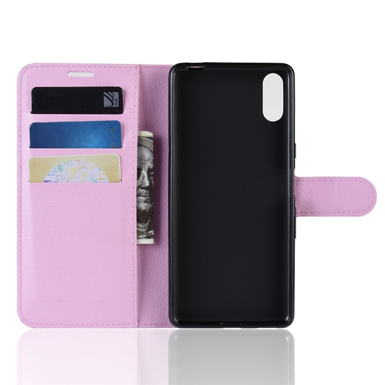 For Sony Xperia L3 Litchi Skin PU Leather Wallet Protection Case - Pink-3
