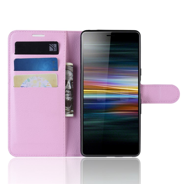 For Sony Xperia L3 Litchi Skin PU Leather Wallet Protection Case - Pink-4