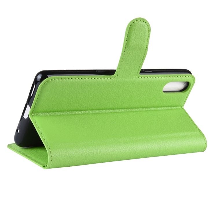 For Sony Xperia L3 Litchi Skin PU Leather Wallet Protection Case - Green-5