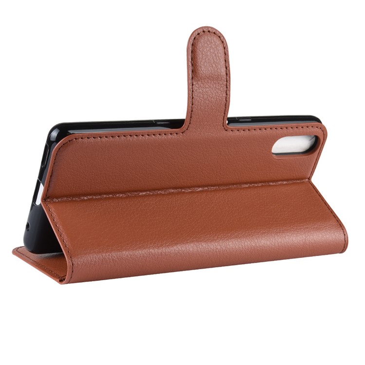 For Sony Xperia L3 Litchi Skin PU Leather Wallet Protection Case - Brown-5