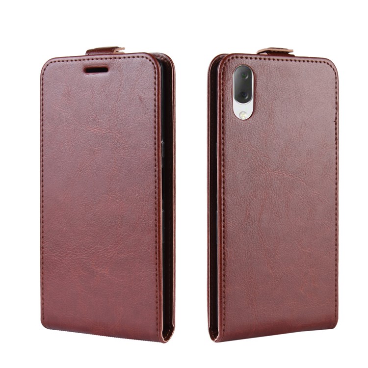 Crazy Horse Vertical Leather Card Holder Case for Sony Xperia L3 - Brown-2