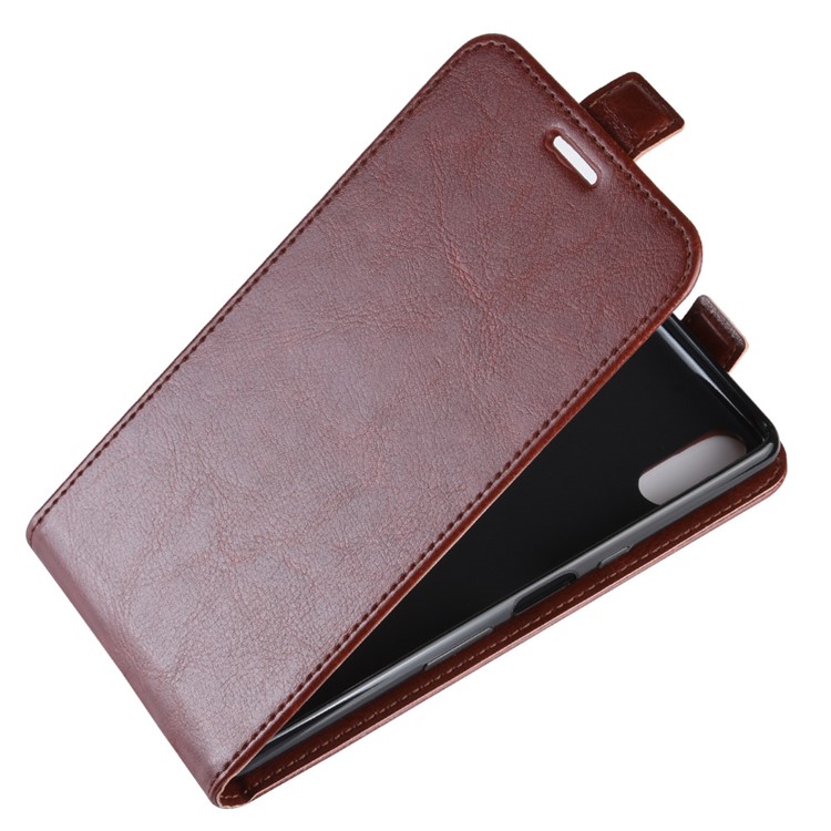 Crazy Horse Vertical Leather Card Holder Case for Sony Xperia L3 - Brown-4