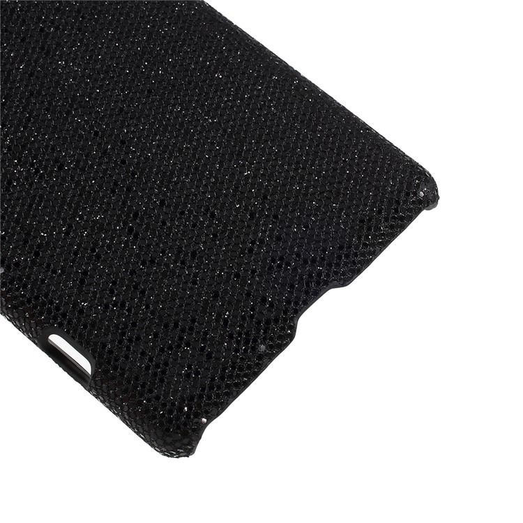 PU Leather Coated Hard PC Mobile Case for Sony Xperia 1 - Black Glittery Sequins-3