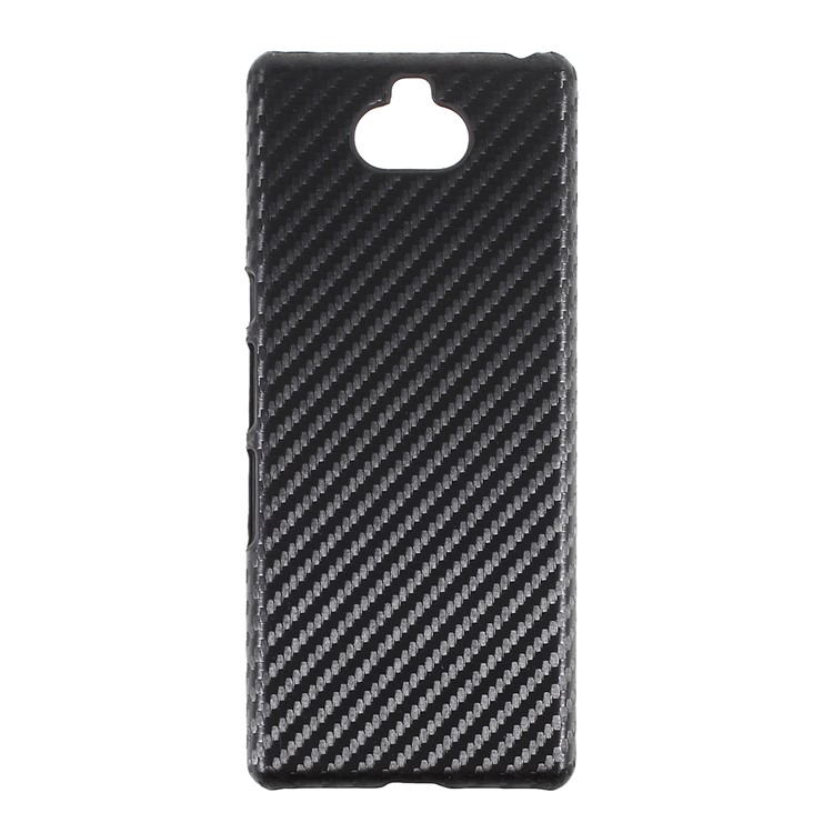 PU Leather Coated Hard PC Mobile Case for Sony Xperia 10 Plus - Carbon Fiber Texture-1