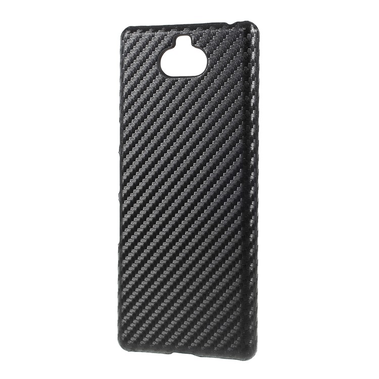 PU Leather Coated Hard PC Mobile Case for Sony Xperia 10 Plus - Carbon Fiber Texture-2