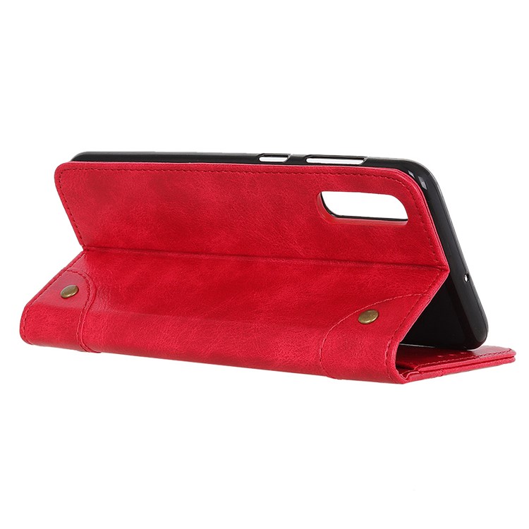 Crazy Horse Auto-absorbed Split Leather Wallet Mobile Case for Sony Xperia L3 - Red-2