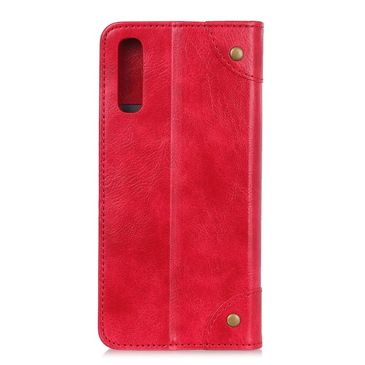 Crazy Horse Auto-absorbed Split Leather Wallet Mobile Case for Sony Xperia L3 - Red-3