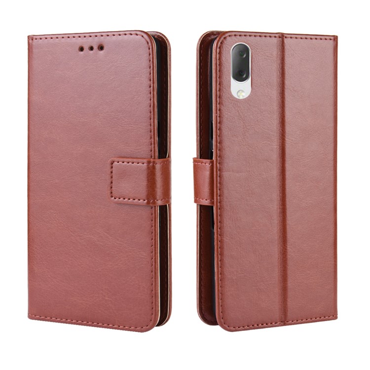 Crazy Horse Leather Stand Wallet Case for Sony Xperia L3 - Brown-2