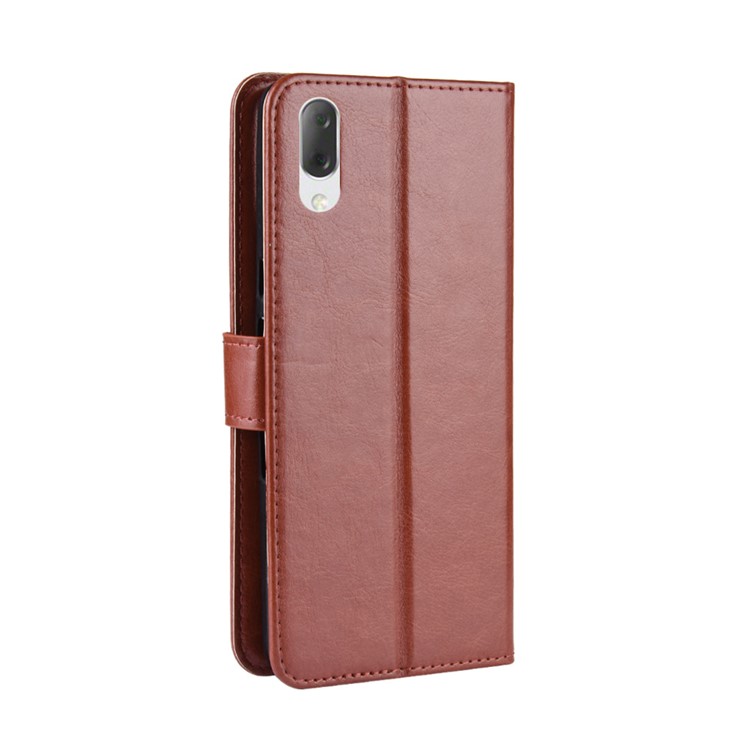 Crazy Horse Leather Stand Wallet Case for Sony Xperia L3 - Brown-7