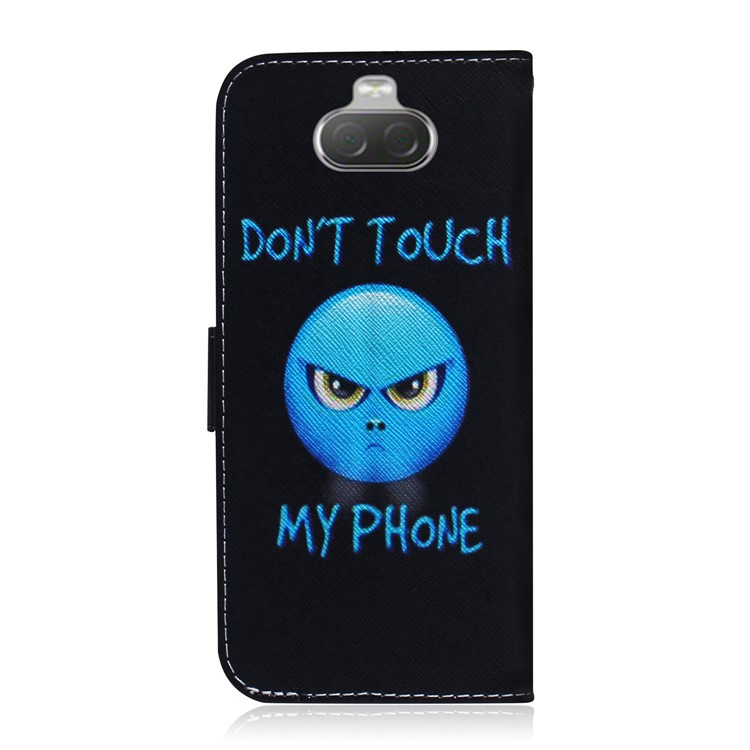 Pattern Printing Leather Wallet Stand Phone PU Leather Case for Sony Xperia 10 - Don't Touch-3