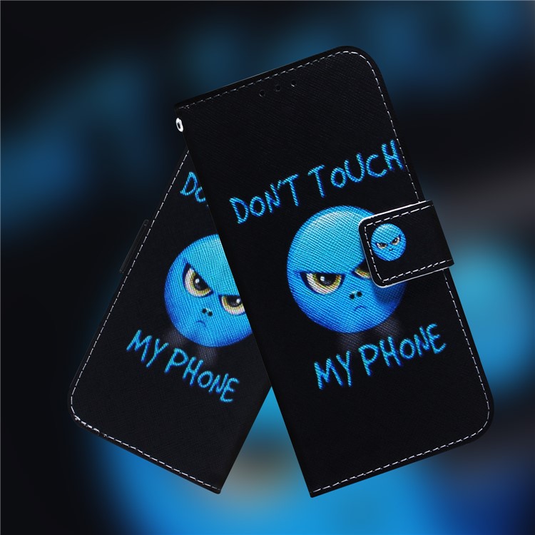 Pattern Printing Leather Wallet Stand Phone PU Leather Case for Sony Xperia 10 - Don't Touch-9