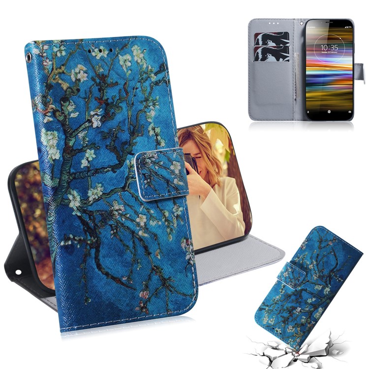 Estojo De Couro Carteira Padrão De Impressão Estande Para Sony Xperia L3 - Wintersweet-1