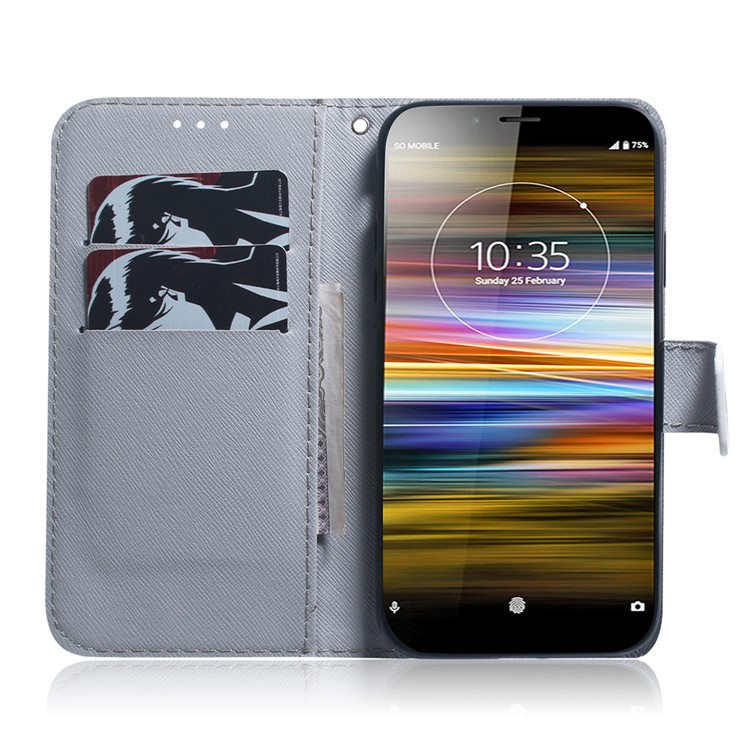 Estojo De Couro Carteira Padrão De Impressão Estande Para Sony Xperia L3 - Wintersweet-8