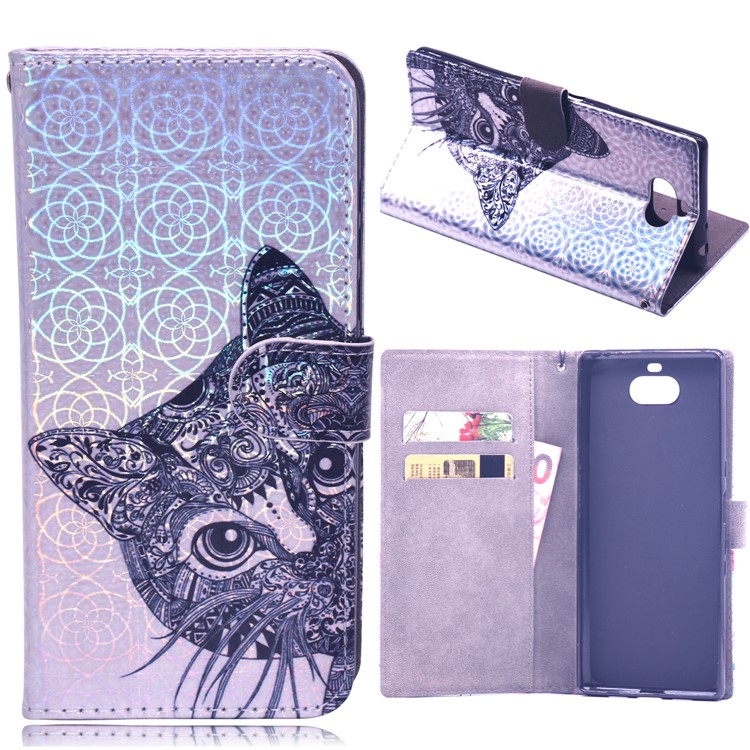 

Laser Carving Pattern Printing Leather Wallet Case for Samsung Galaxy S10 Plus - Cat, Galaxy S10 Plus