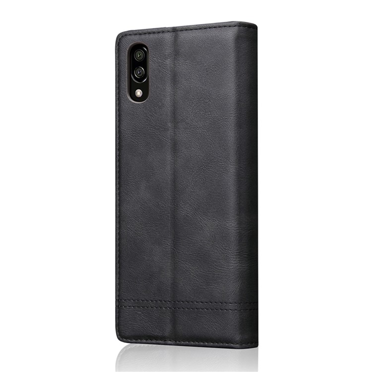 Auto-absorbed Crazy Horse Vintage Leather Stand Case for Sony Xperia L3 - Black-2