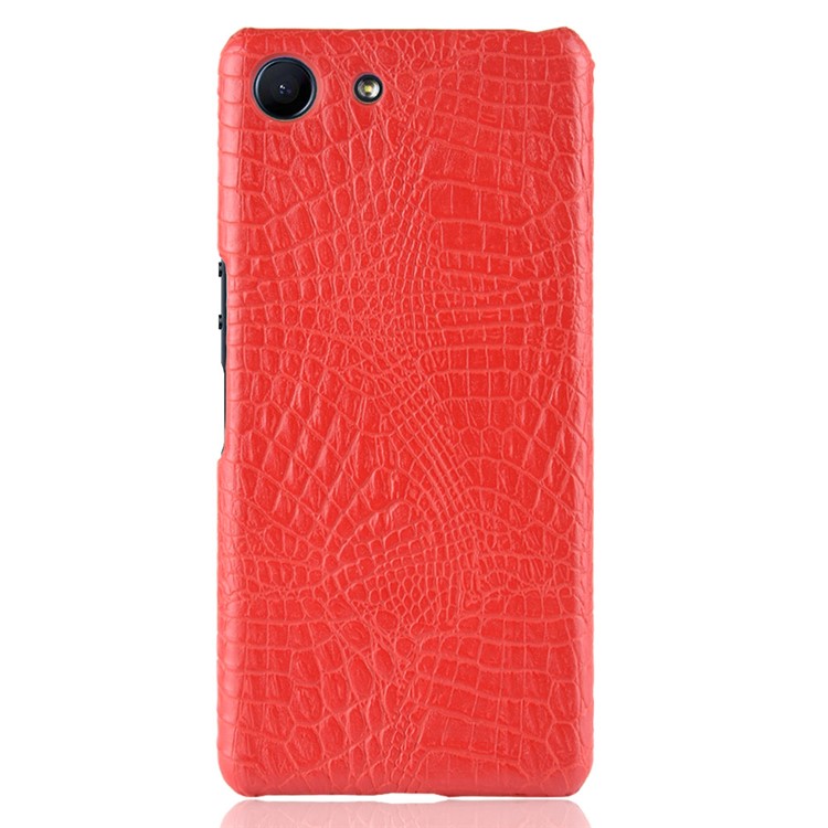 Crocodile Texture PU Leather Coated PC Phone Case for Sony Xperia Ace - Red-2