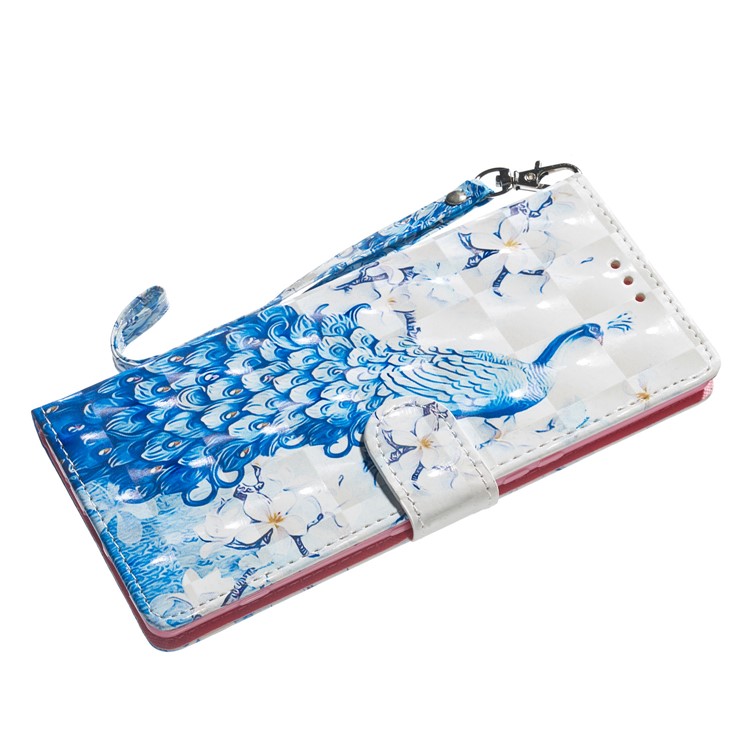 Light Spot Decor Pattern Printing Wallet Flip Leather Phone Case for Sony Xperia 1 - Peacock-11