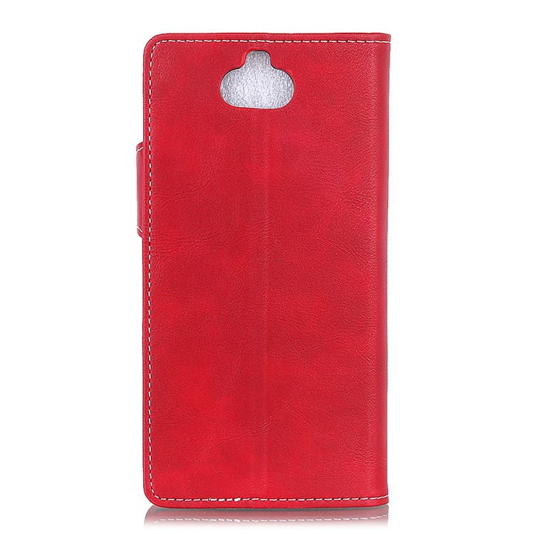 Cowhide Texture PU Leather Stand Wallet Phone Cover for Sony Xperia 20 - Red-10