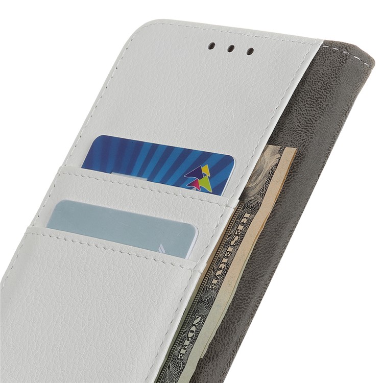 Litchi Texture Wallet Stand Leather Phone Shell for Sony Xperia 20 - White-7