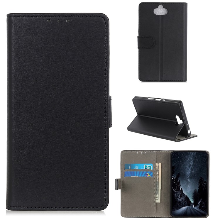 For Sony Xperia 20 PU Leather Protective Cover with Wallet Stand - Black-1