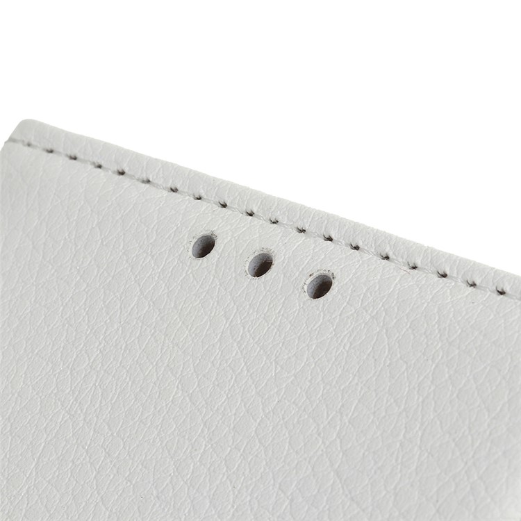 Litchi Skin Leather Wallet Stand Case for Sony Xperia 2 - White-3