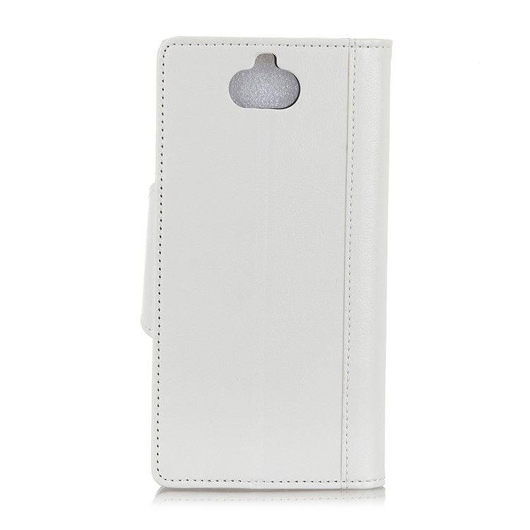 Textured PU Leather Wallet Stand Cover for Sony Xperia 20 - White-10