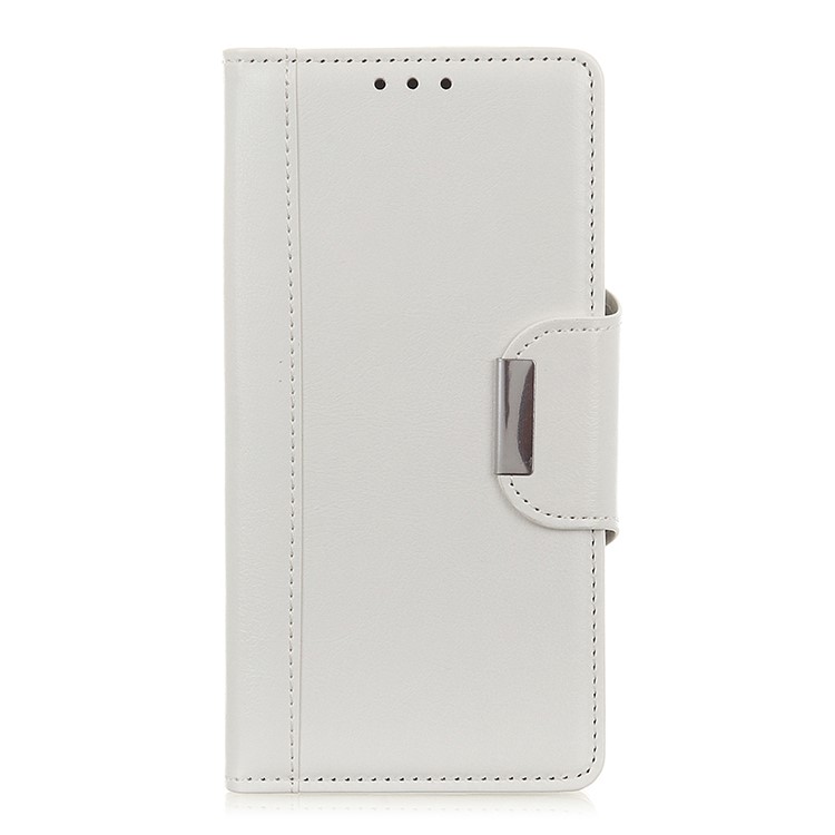 Textured PU Leather Wallet Stand Cover for Sony Xperia 20 - White-2