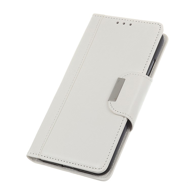 Textured PU Leather Wallet Stand Cover for Sony Xperia 20 - White-4