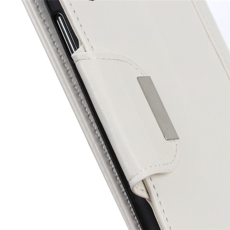 Textured PU Leather Wallet Stand Cover for Sony Xperia 20 - White-6