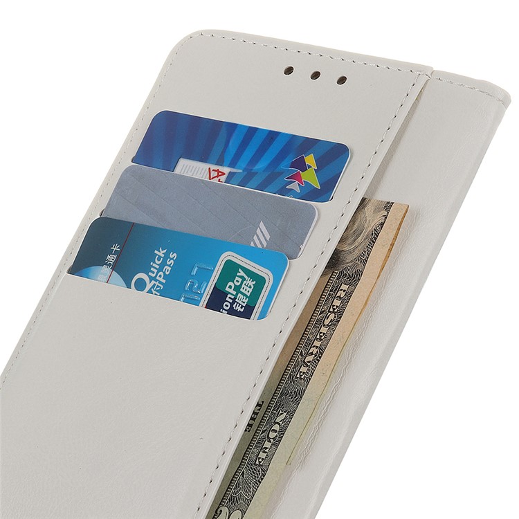 Textured PU Leather Wallet Stand Cover for Sony Xperia 20 - White-9