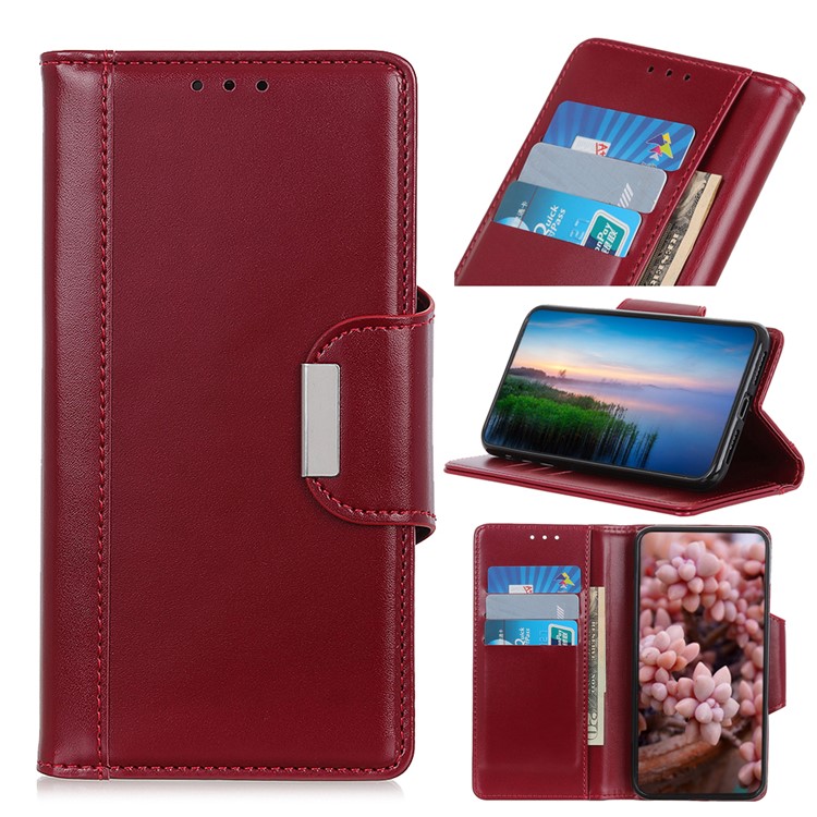 PU Leather Wallet Stand Cell Phone Case for Sony Xperia 20 - Red-1