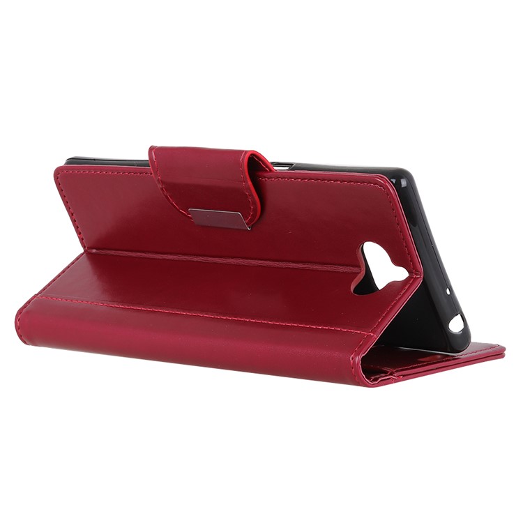 PU Leather Wallet Stand Cell Phone Case for Sony Xperia 20 - Red-4