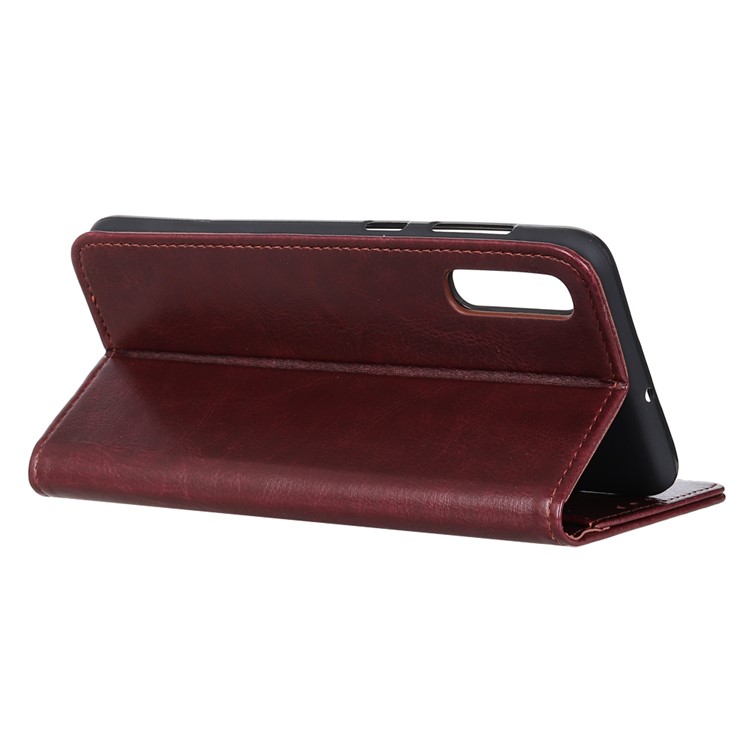 Crazy Horse Leder Brieftasche Handyhülle Für Sony Xperia 2 / XZ5 - Braun-4