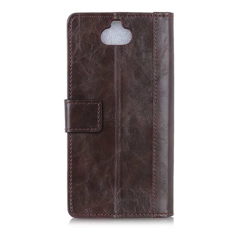 Rivet Decorated Leather Wallet Case for Sony Xperia 20 - Brown-5