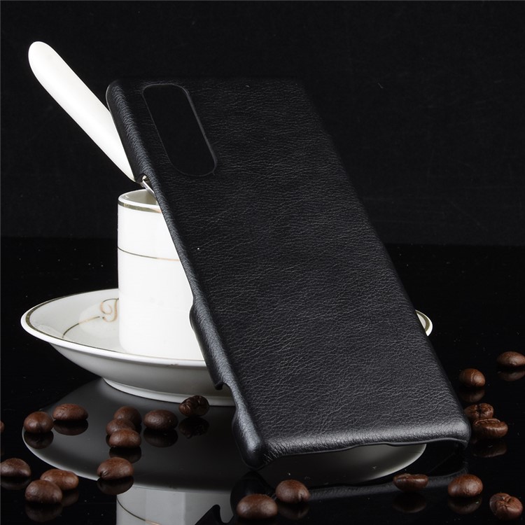 Litchi Skin Leather Coated Hard PC Case for Sony Xperia 2 - Black-5