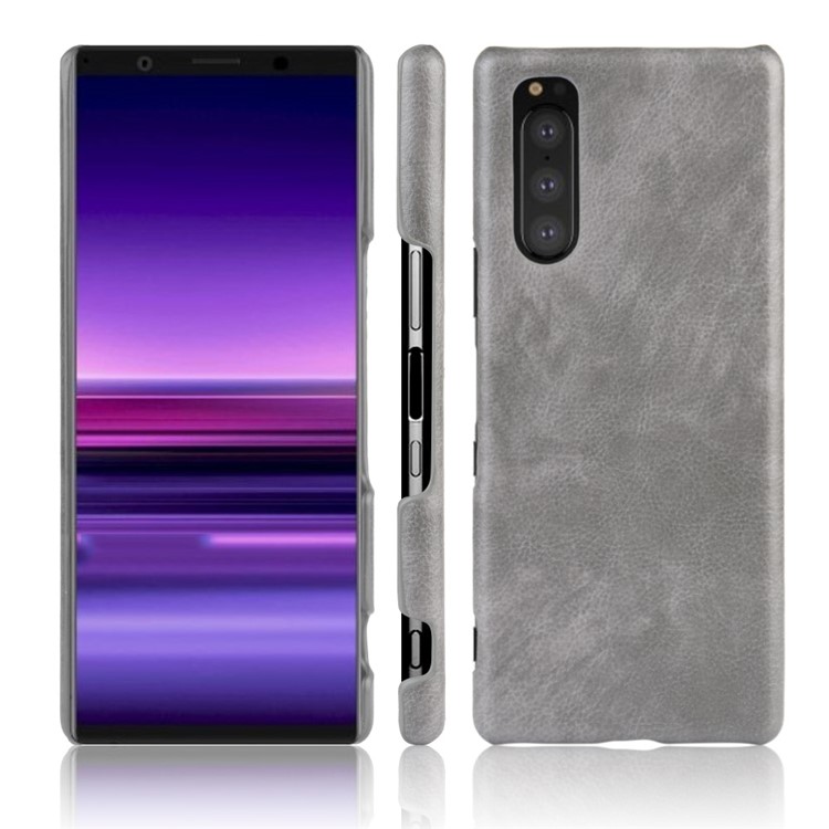 Shop Litchi Skin Leather Coated Hard Pc Case For Sony Xperia 2 Grey From China Tvc Mall Com