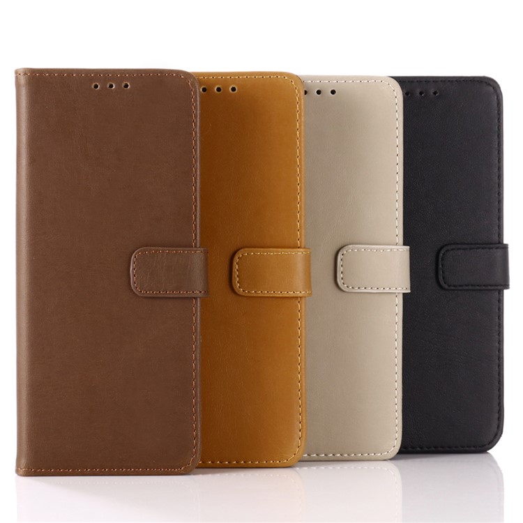 Crazy Horse Leather Wallet Protection Cover for Sony Xperia 2 - Coffee-10