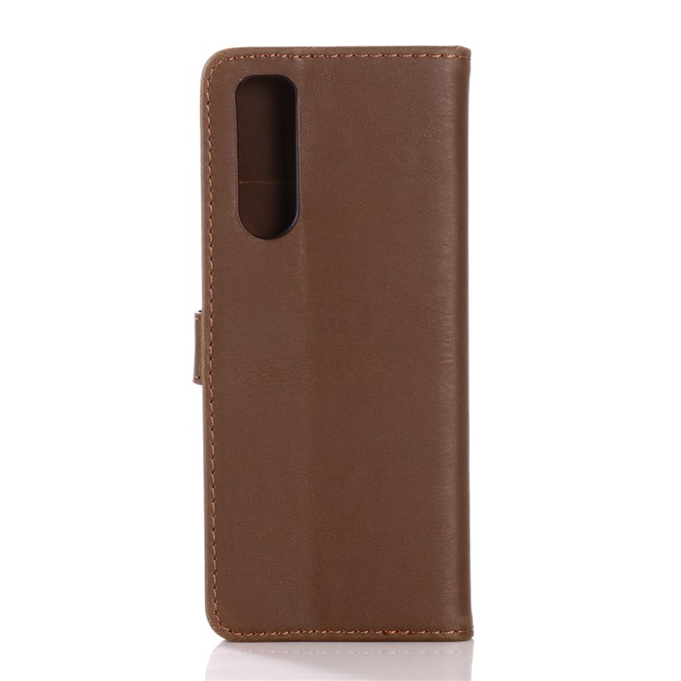 Crazy Horse Leather Wallet Protection Cover for Sony Xperia 2 - Coffee-3