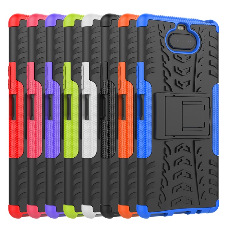 Anti-slip PC + TPU Hybrid Case with Kickstand for Sony Xperia 20 - Black-10