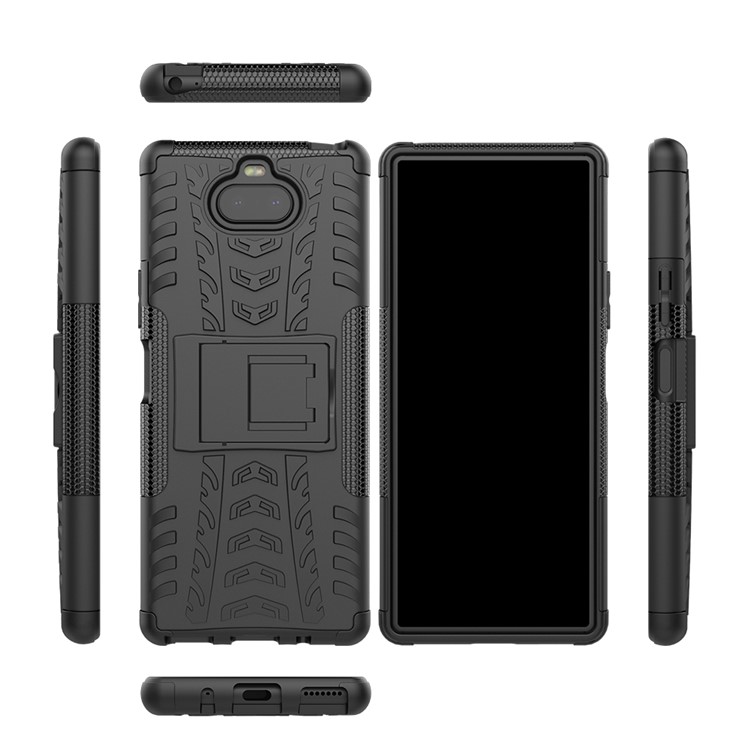 Anti-slip PC + TPU Hybrid Case with Kickstand for Sony Xperia 20 - Black-9