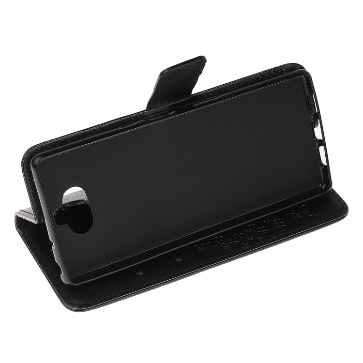 Imprint Tree Owl Leather Wallet Case for Sony Xperia 8 - Black-5