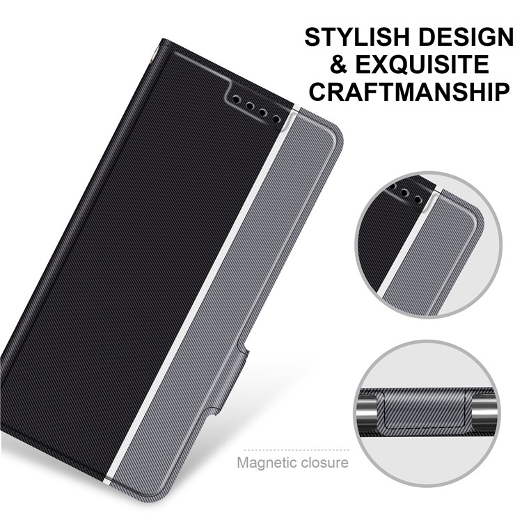For Sony Xperia 8 BaiYu Series Magnet Adsorption Leather Dual Card Slots Case - Black-2