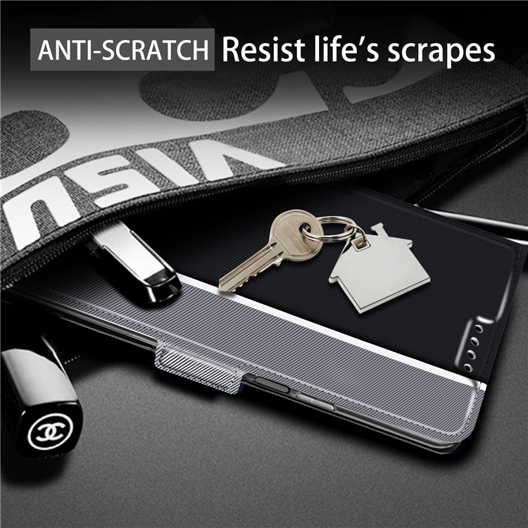 For Sony Xperia 8 BaiYu Series Magnet Adsorption Leather Dual Card Slots Case - Black-6