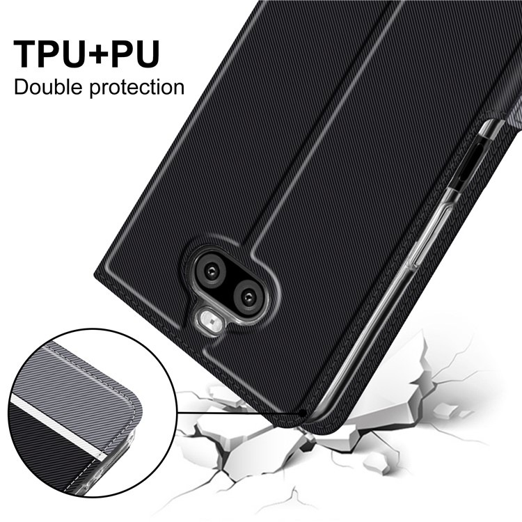 For Sony Xperia 8 BaiYu Series Magnet Adsorption Leather Dual Card Slots Case - Black-7