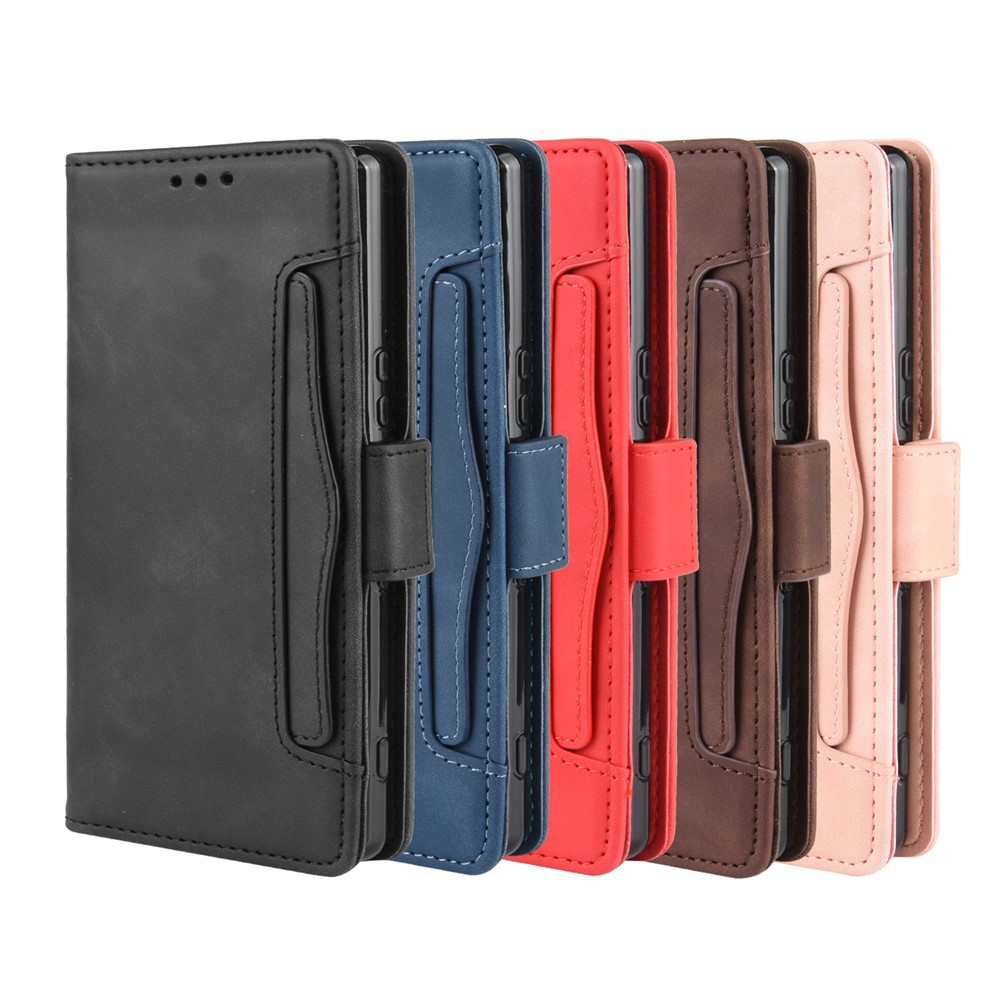 Wallet Stand Leather Protective Phone Case for Sony Xperia 5 - Black-14