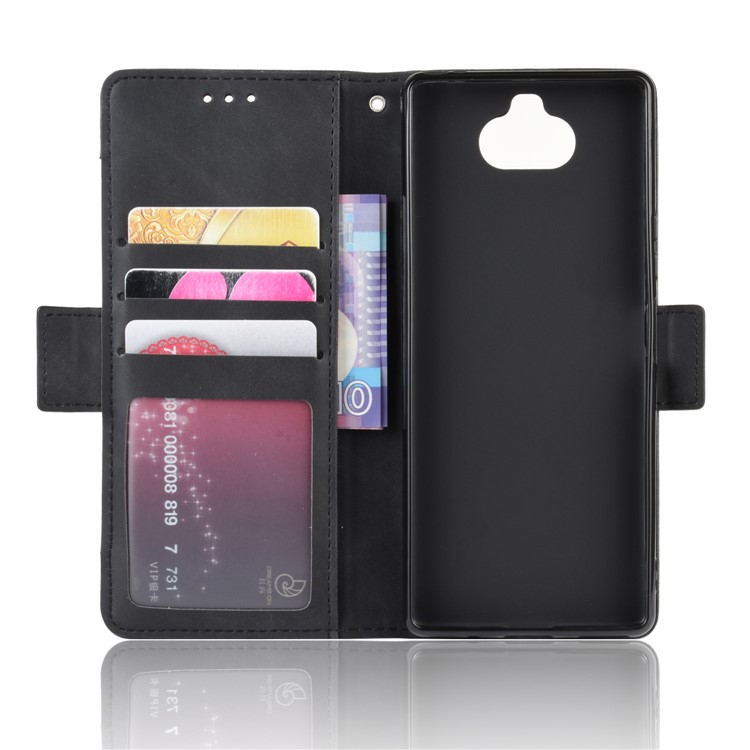 PU Leather Multiple Card Slots Phone Wallet Stand Case Shell for Sony Xperia 8 - Black-6