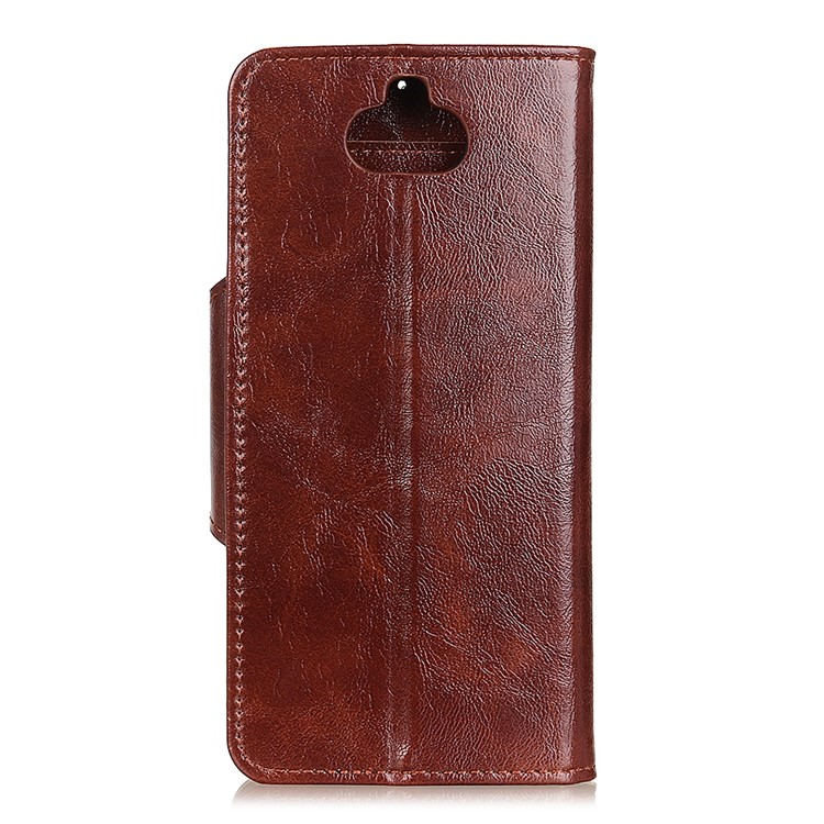 6 Card Slots Crazy Horse Leather Stand Case for Sony Xperia 8 - Brown-6