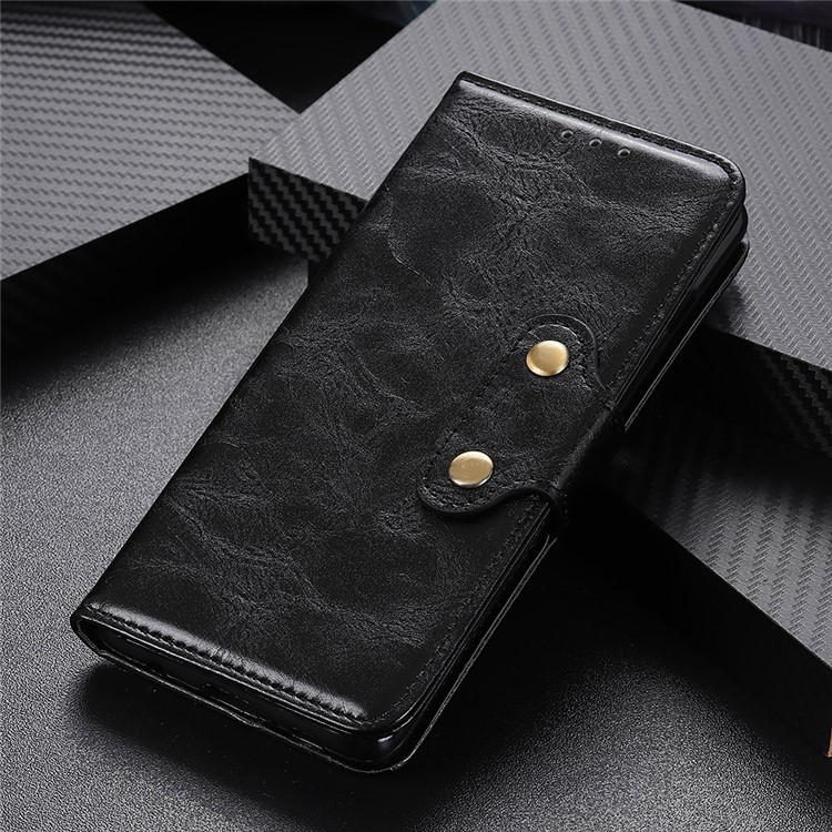 Double Buckles Crazy Horse Leather Wallet Case for Sony Xperia 8 - Black-10